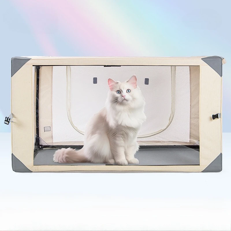 

Portable Outdoor Cat Cage Professional Cat Cage with Large Space Breathable Foldable Cat Show Cage Bold and Durable Frame