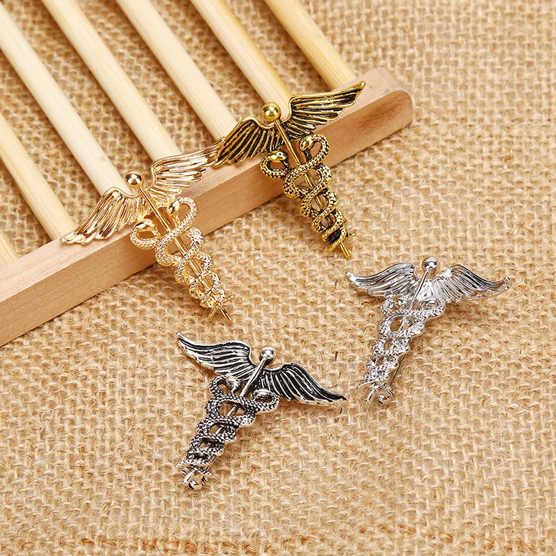 【B】Fashion Retro Angel Wings Men Badge Pin Snake Brooches Lapel Medal Decoration