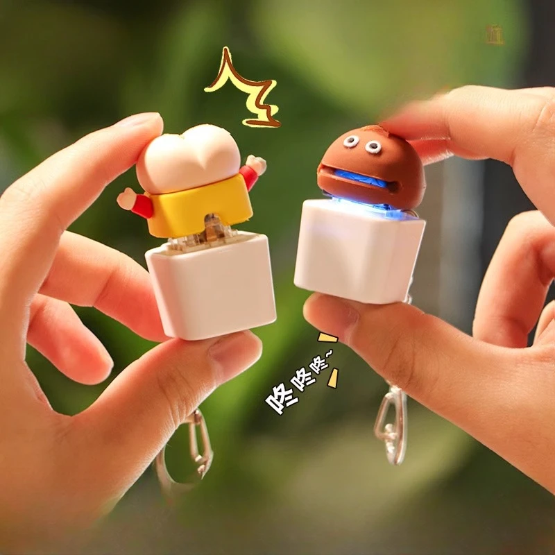 Wooden Fish Button Merit Accumulator with Sound Effect Keychain Pendant Decompression God Tool Small Decoration Multiple Styles