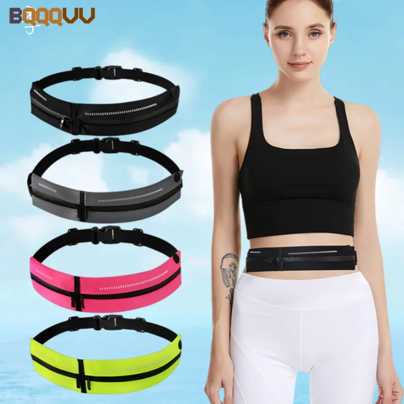 1PC Cycling Waist Pack Double Pocket Waterproof Phone Belt Nylon Casual Small Bag Traveling Running Hiking Sport Traveling