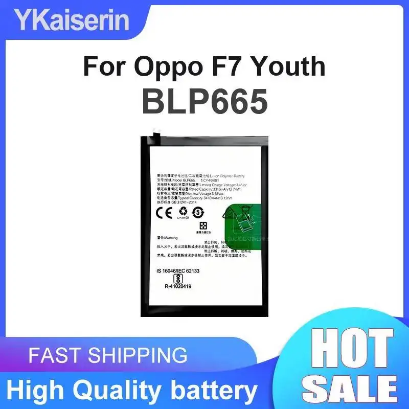 

Premium Replacement For Oppo F7 Youth Mobile Phone Battery 3410mAh BLP665