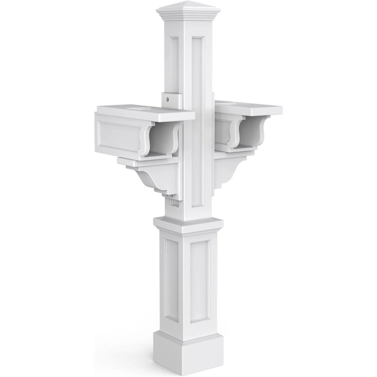 US 5811-WH Rockport Double Mail Post, 18x23, White