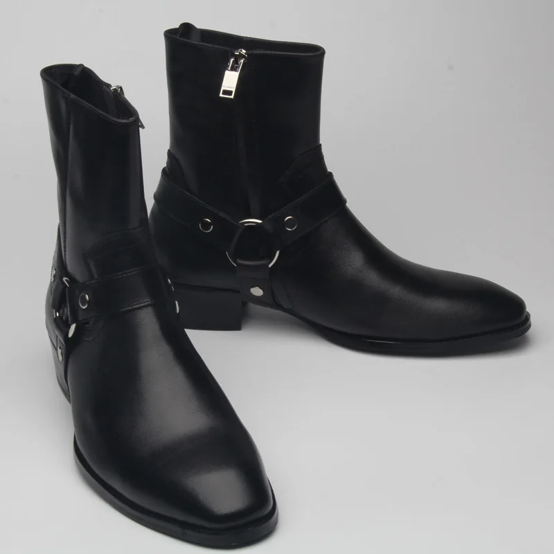 

Men High Top Boots Made of Genuine Leather Low Heel Comfortable Classic Fashionable Men Boots