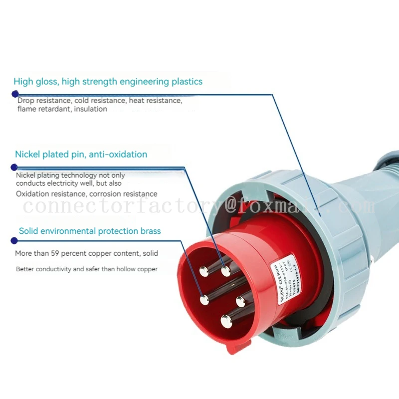 63A التوصيل والمقبس الصناعي 3-4-5 الأساسية موصل مقاوم للمياه أخفى ومحول مثبت على السطح #2