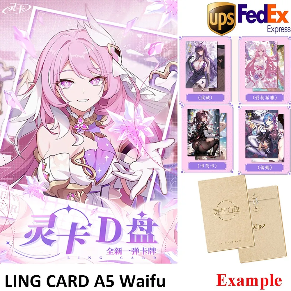 

Новая Ling Card D Disk Высококачественная двусторонняя карта A5 Girl Waifu Card Anime Rem Keqin Высокопопулярные женские свинцовые коллекционные карты