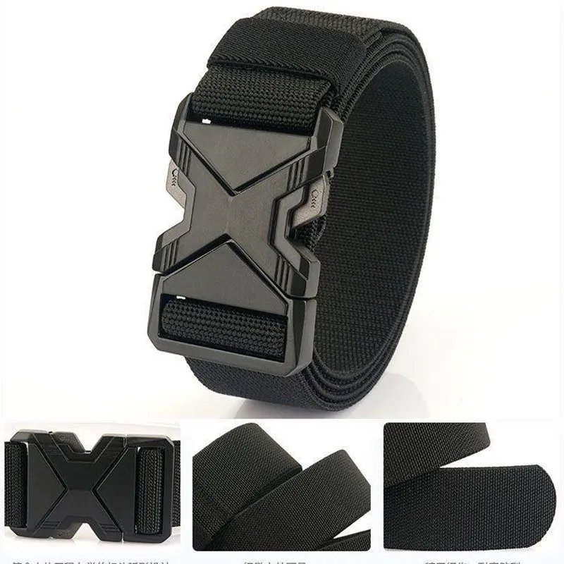

Tactical Belt Quick Release Belt Nylon Metal Buckle Training Combat Quickly Unlock Belt For Outdoor Sports Task Cargo Pants