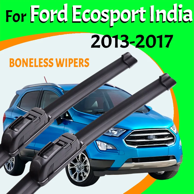 For Ford Ecosport India 2013-2017 Black Car Wiper U-type Soft Rubber Boneless Wiper HD Quiet Durable Automotive Wiper 22