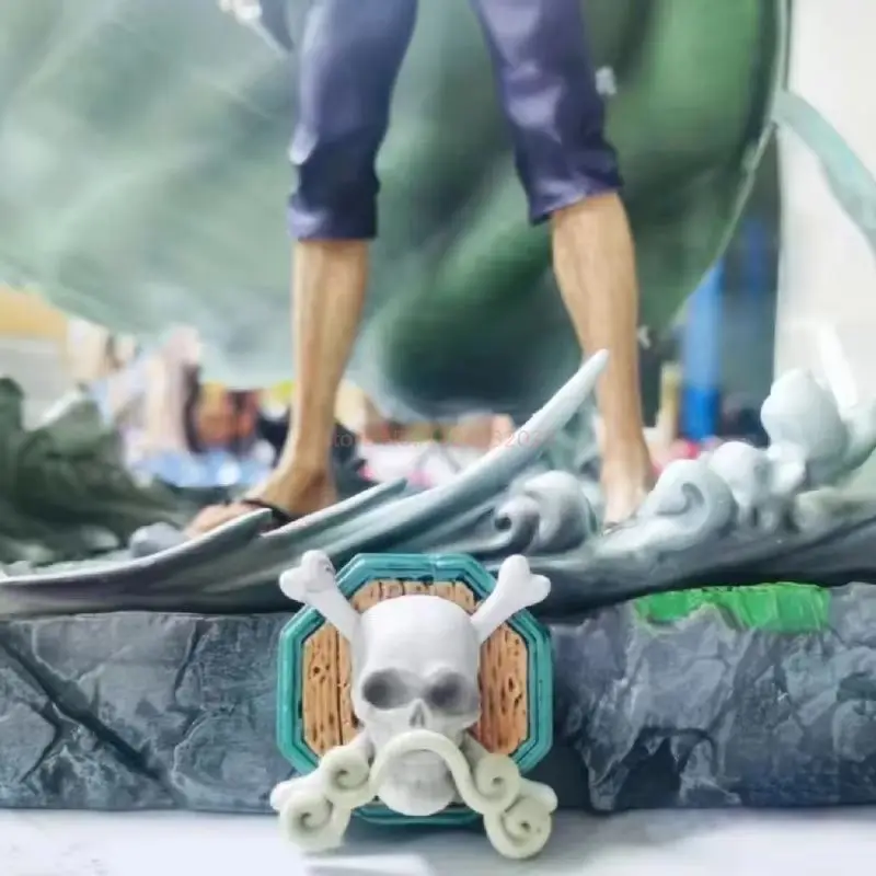 Uma peça 32cm silvers rayleigh figura de ação-coleção anime gk brinquedo estátua com espada para meninos decoração de mesa presente de natal