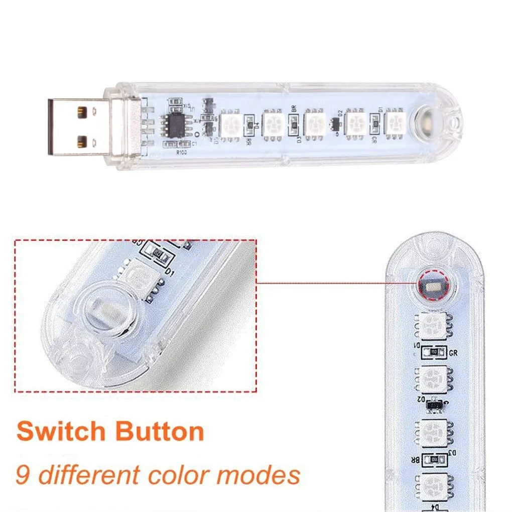 RGB USB บรรยากาศแถบไฟ LED ตกแต่ง Night Tubelight Party เทศกาล