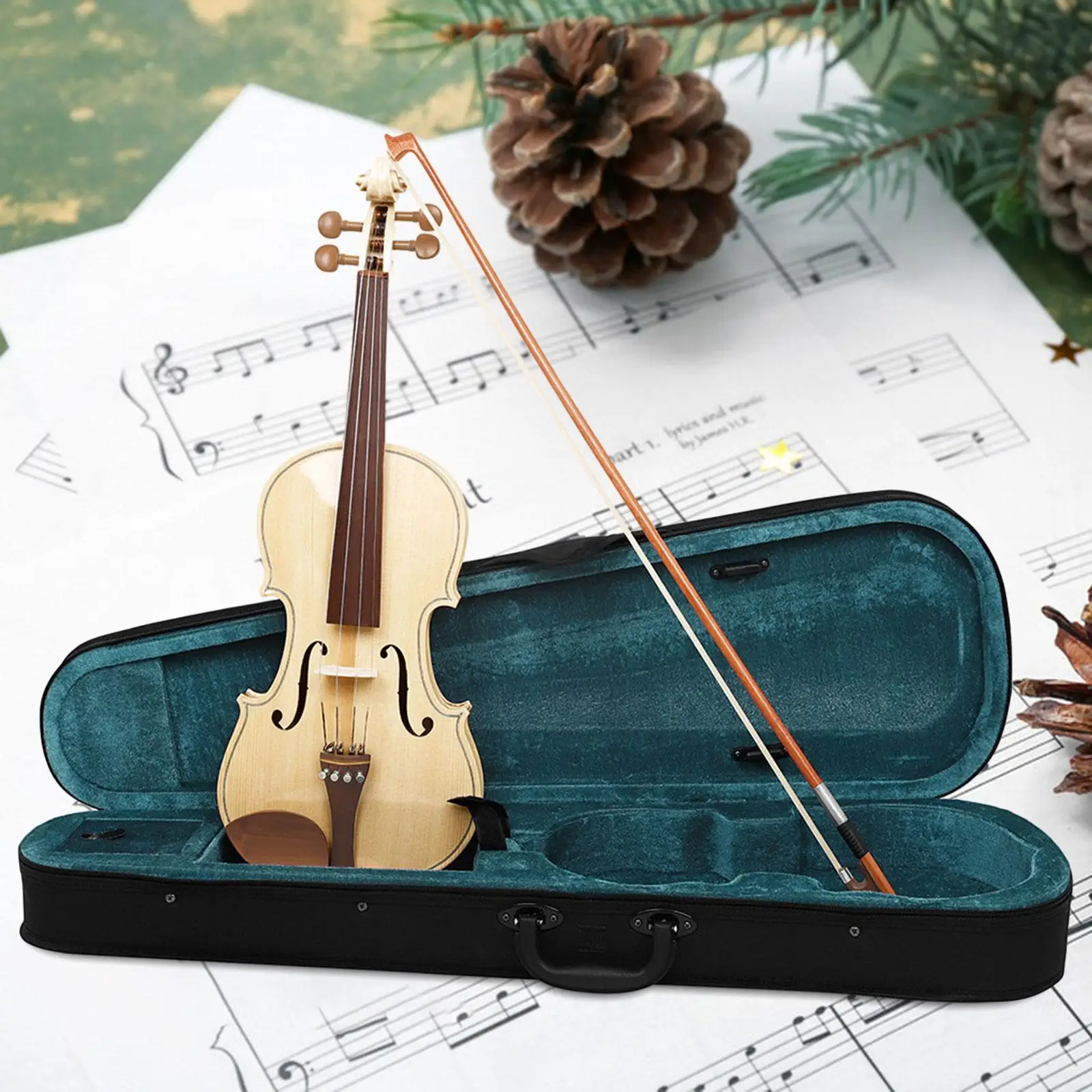 

Full Size Violin Durable with Case Portable Violin Bow Wood Fiddle for Beginners Students Adults Kids Beginner Birthday Gifts