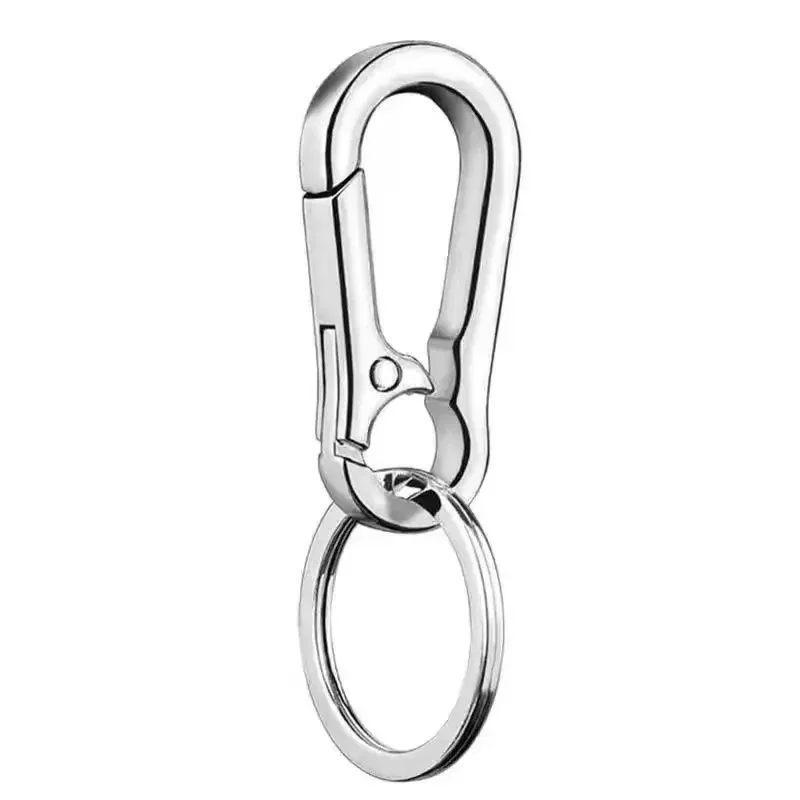 Simple Stainless Steel Key Chain Key Rings Carabiners Solid Keychain Key Holder Easy To Use Safety