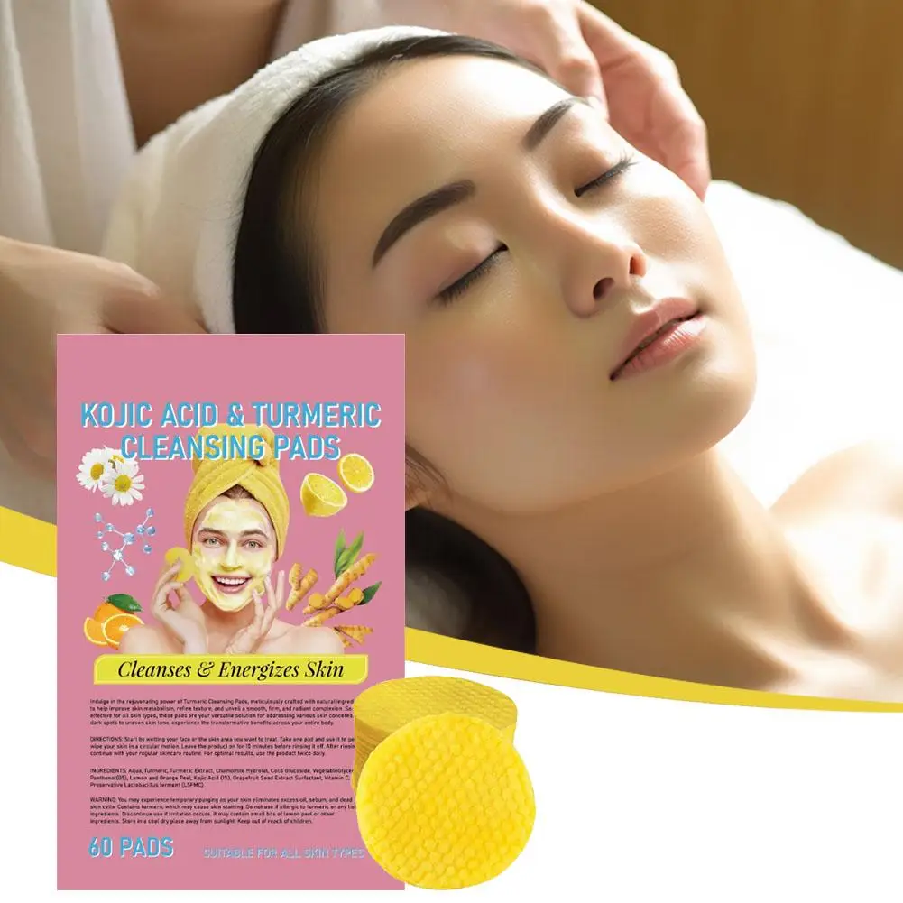 

Kojic Acid Turmeric Cleansing Pads Exfoliating Gentle Facial Skin Products Lightening Cleansing Nourishing Spot Care X8Y6