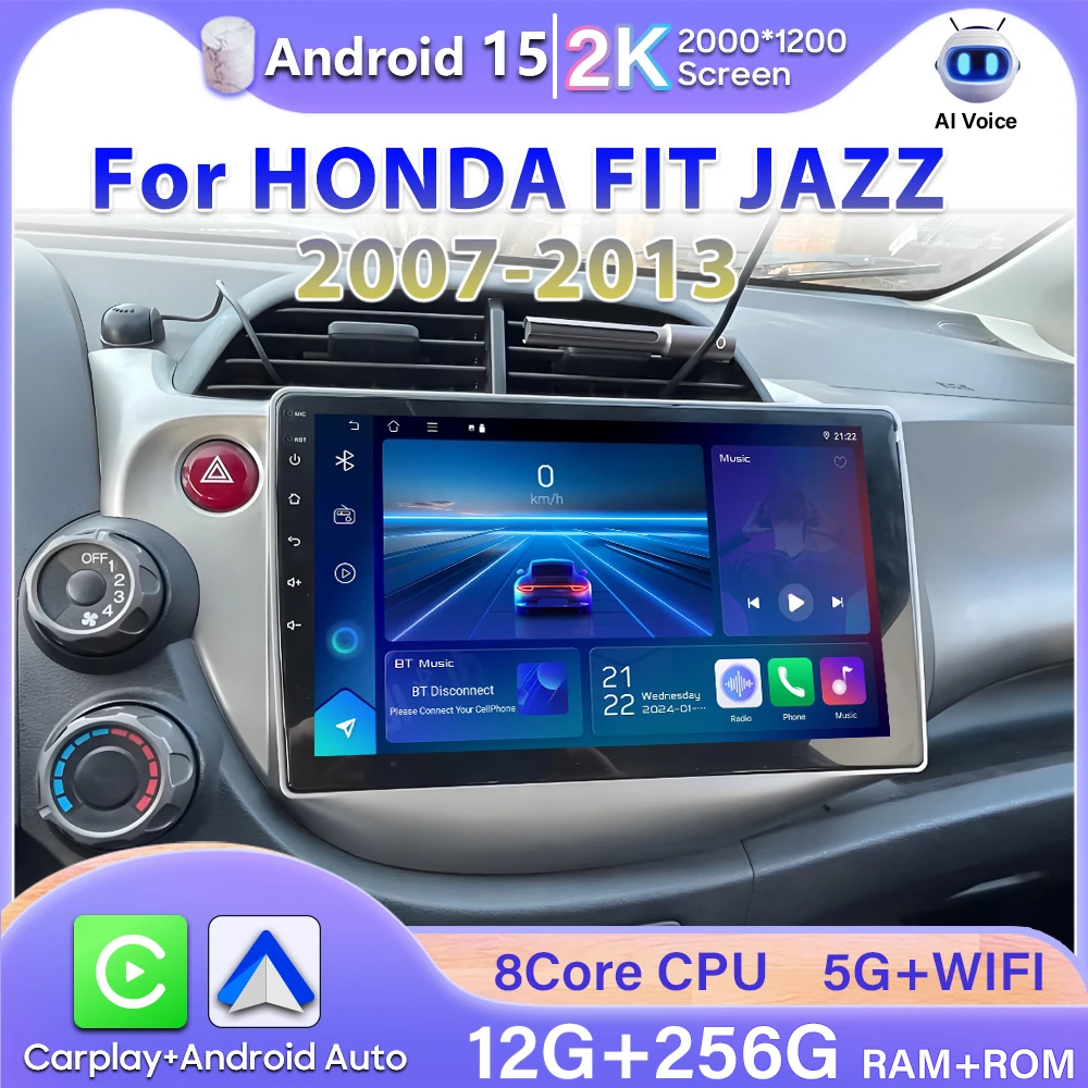 

For Honda Jazz 2 GG 2008 - 2014 Fit 2 GE GP GE 2007 - 2014 GPS Car Radio Navigation Multimedia Video Player Stereo 4G Android 14