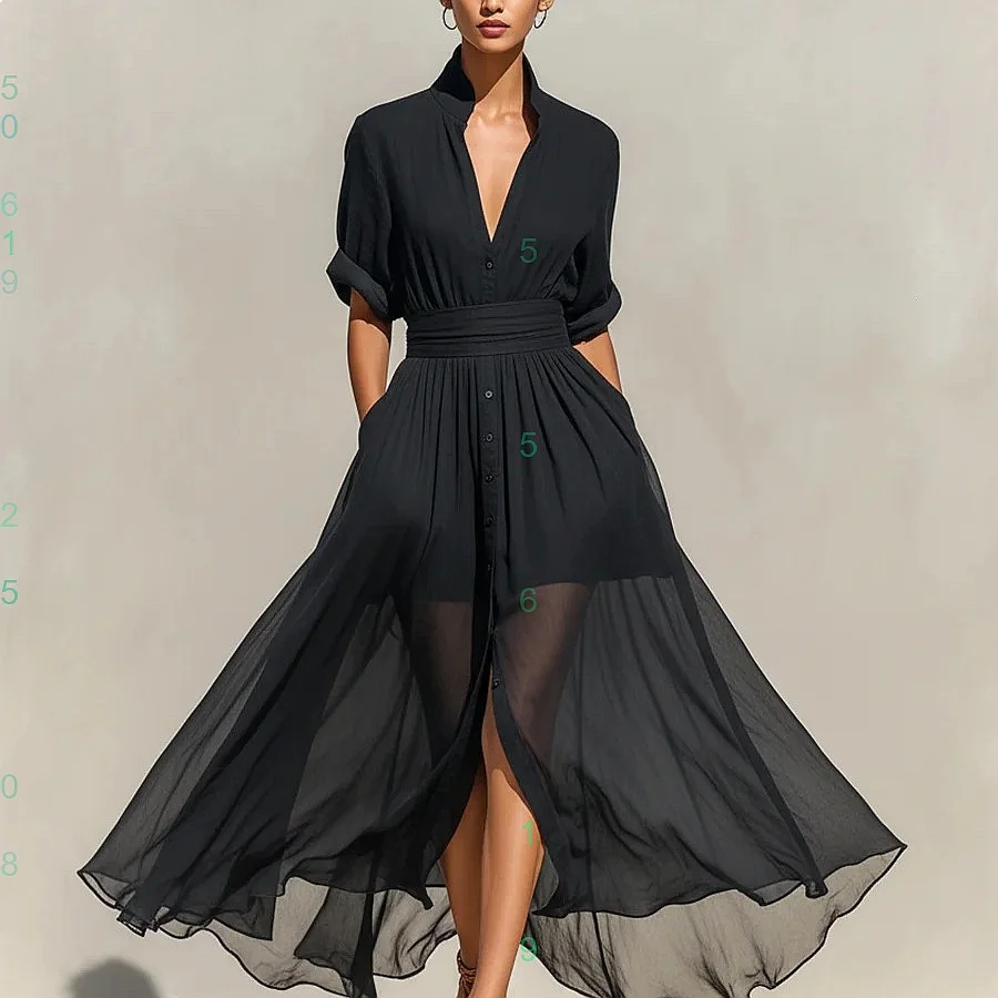 

Elegant V Neck Dress Floral Chiffon Dresses Women Summer Jumpsuit Playsuit Matching Set