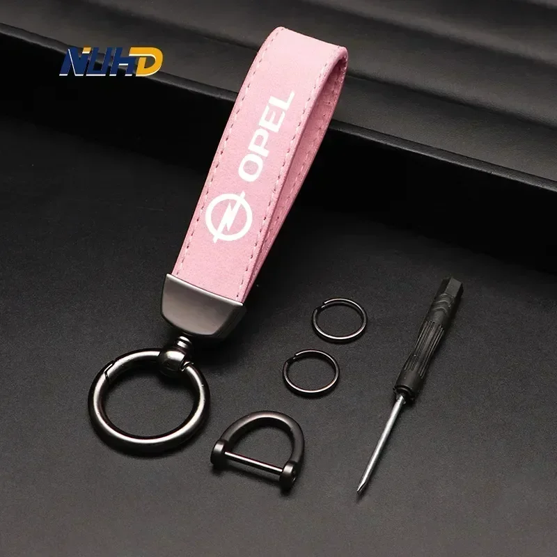 Suede Zinc Alloy Car Keychain For Opel Vauxhall Insignia Astra Corsa Zafira Auto Key Rings Metal Anti-loss Protector Accessories