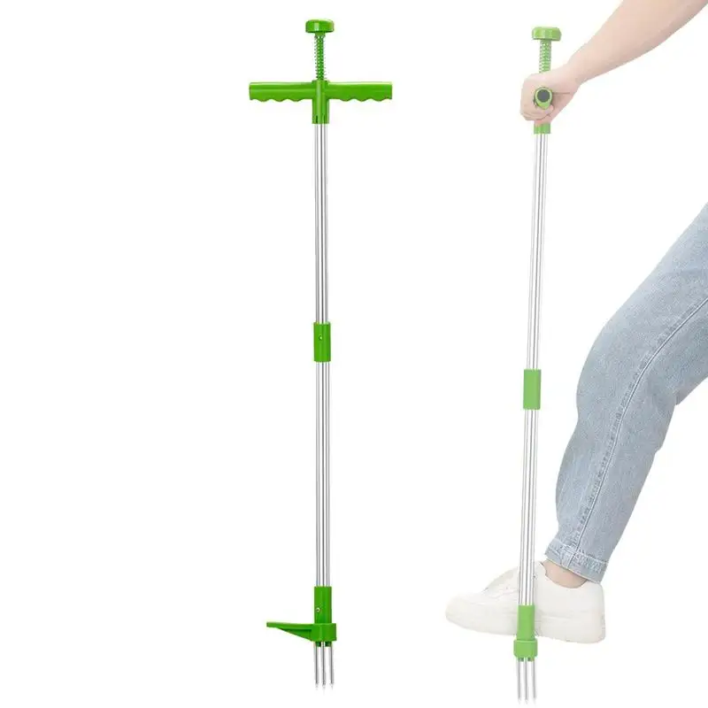 Stand Up Weeder Adjustable Hand Weeding Tool With Foot Pedal Long Handle Root Removal For Weeds Dandelions Lawn Gardening Tool