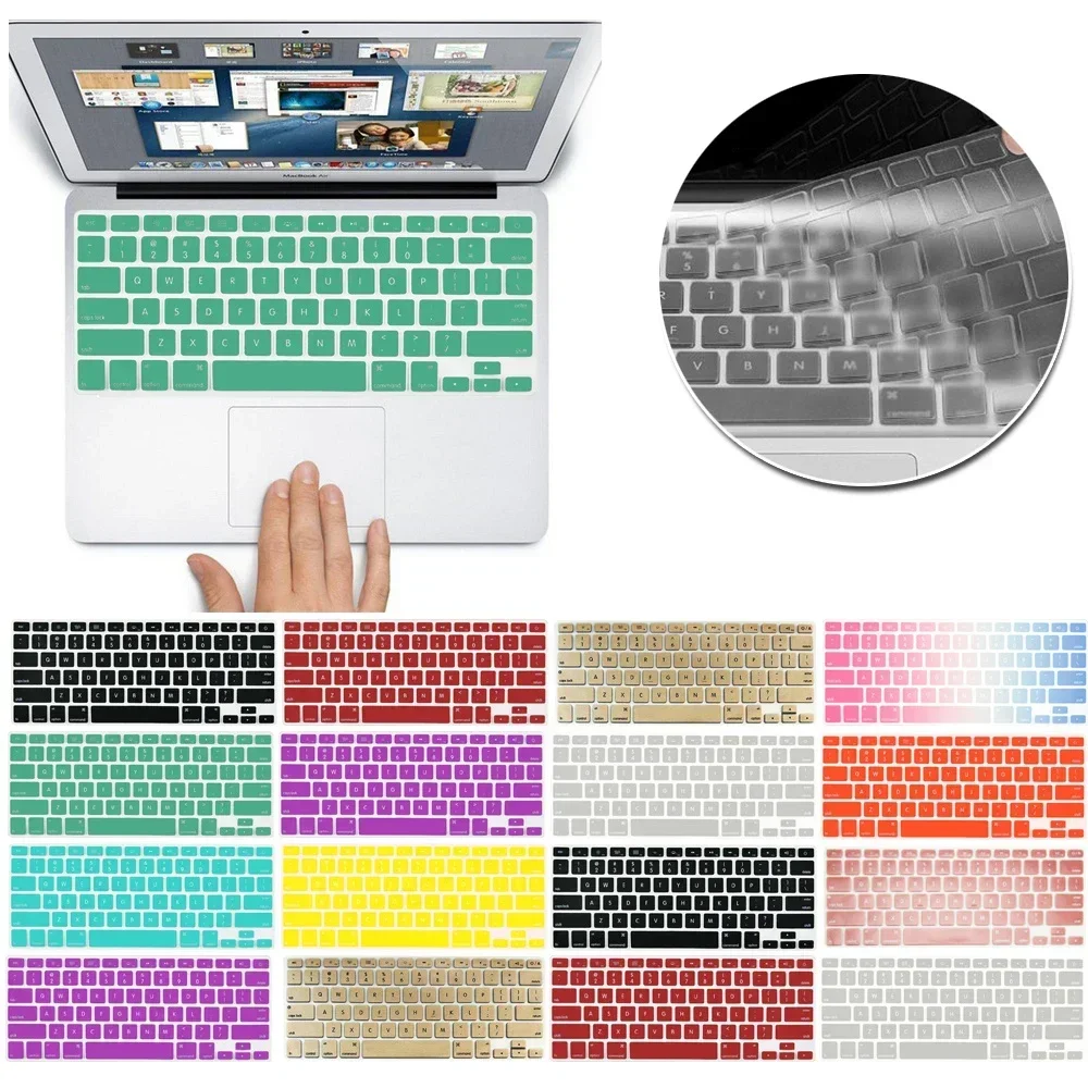 Casing Keyboard digunakan untuk Macbook Pro Retina 13/15 Air13 inci, lapisan pelindung silikon untuk tahan debu dan air