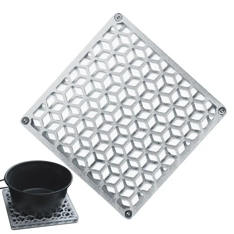 

Outdoor camping square shape Stainless Steel Drink Coasters Non-Slip Heat Insulation pot alcohol stove Metal Mat double coaster