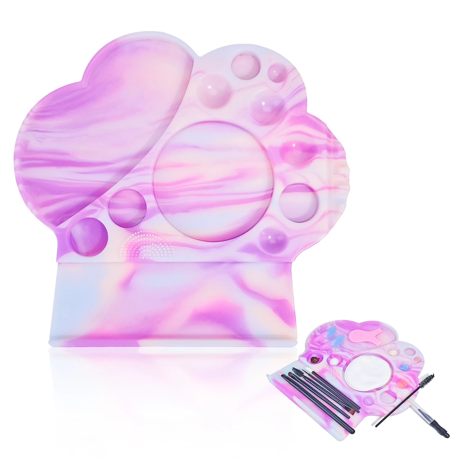 

Libeauty 1 Pcs Silicone Palette 10 Function Tray For Lash Lift And Tint Brow Lamination Eyelashes Perm Pads Makeup Palettes Tool