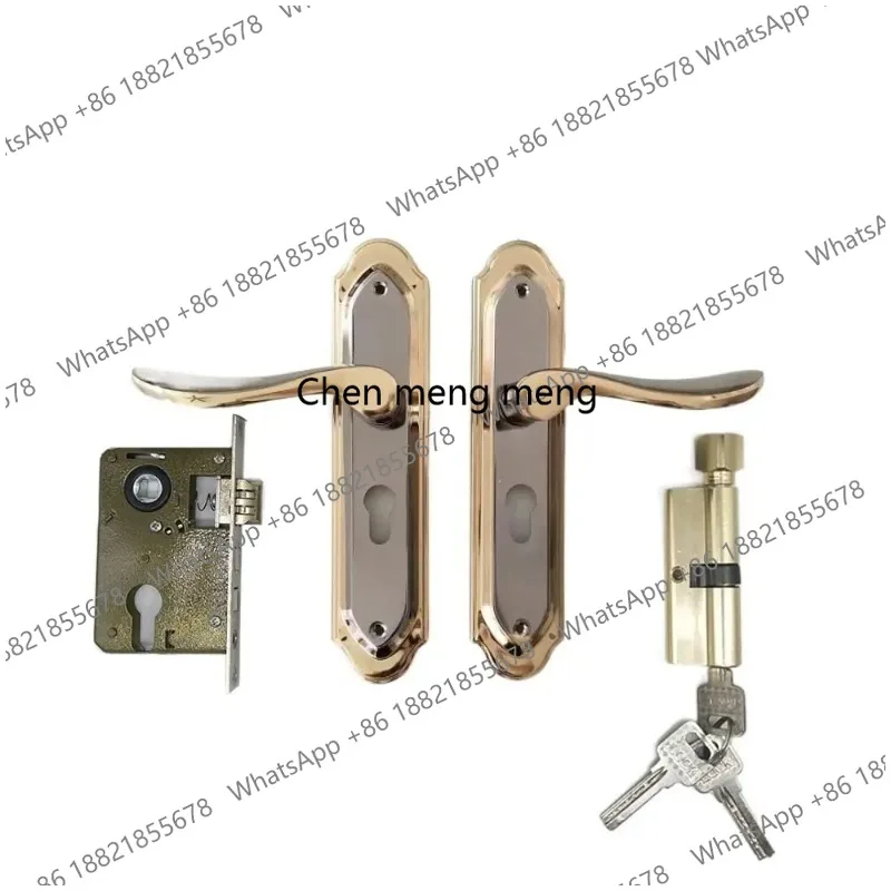 European Style Bedroom Interior Door Lock Easy Install Universal Door Handle Lock Set Vintage with 3pcs Keys Interior Door Knobs