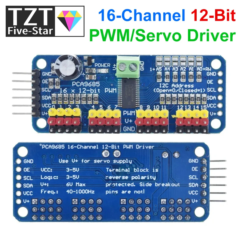 TZT 1/3PCS 16-Channel 12-bit PWM/Servo Driver - Antarmuka I2C - PCA9685 untuk Arduino Raspberry Pi DIY Servo Shield Module