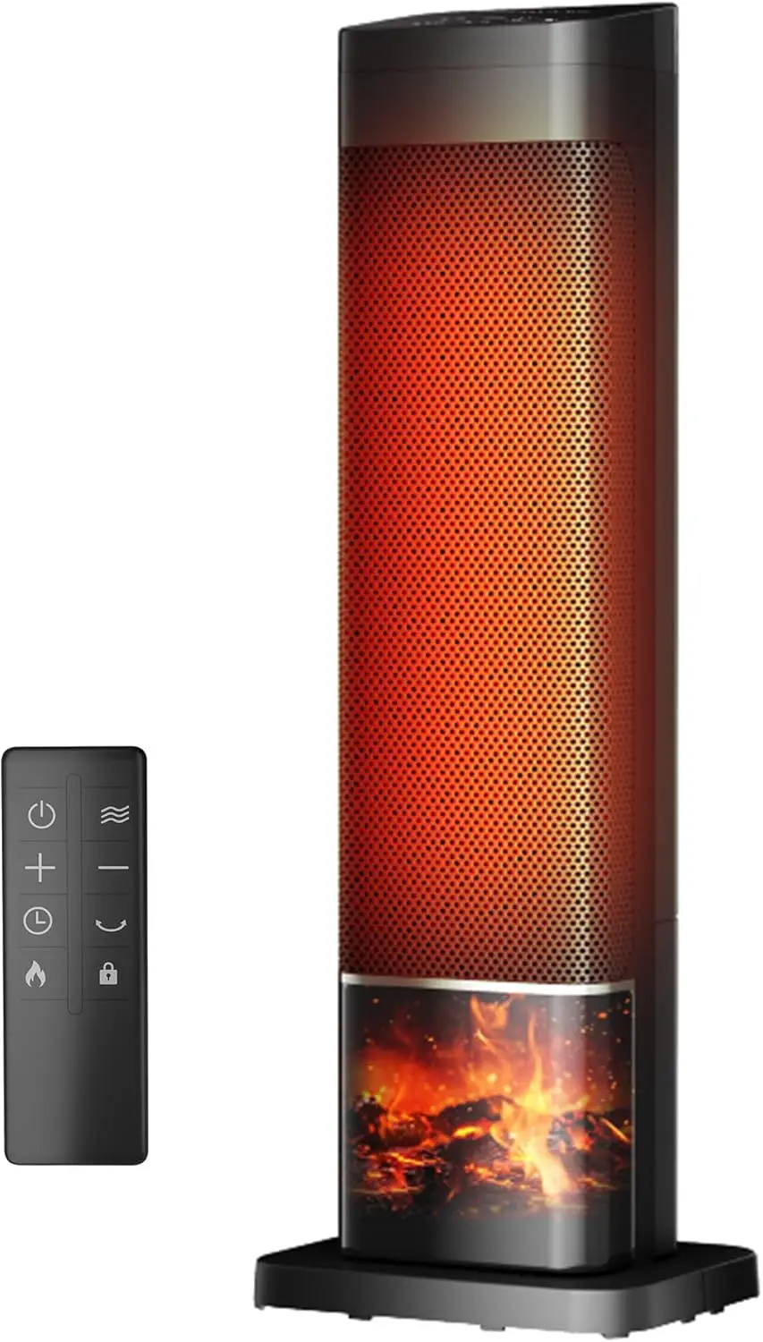 

1500W PTC Ceramic Space Heater, 25.2' Remote Control, Timer, Oscillation, Safety Features for Home Office