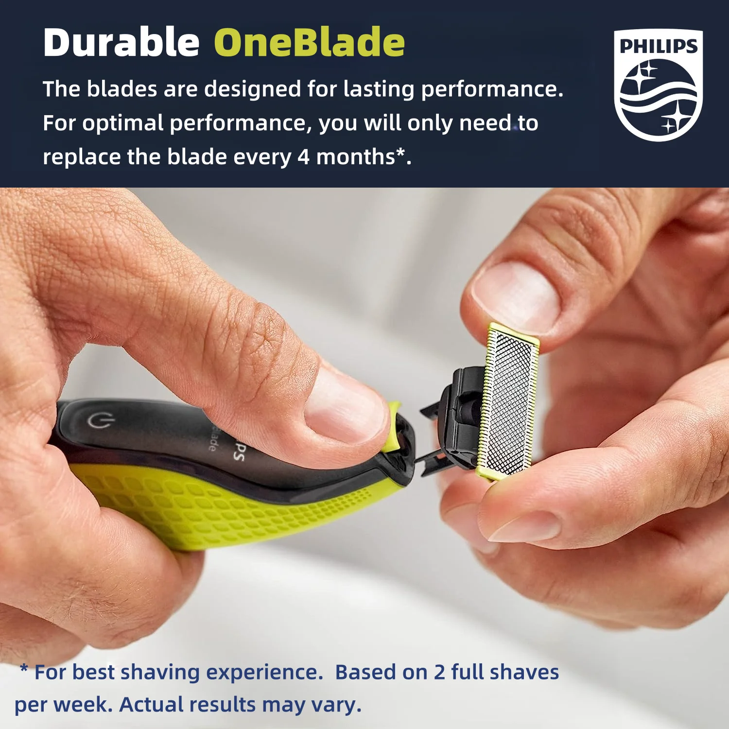 Philips Norelco OneBlade QP2520/70 Electric Shaver, Wet & Dry, Double Sided Blades