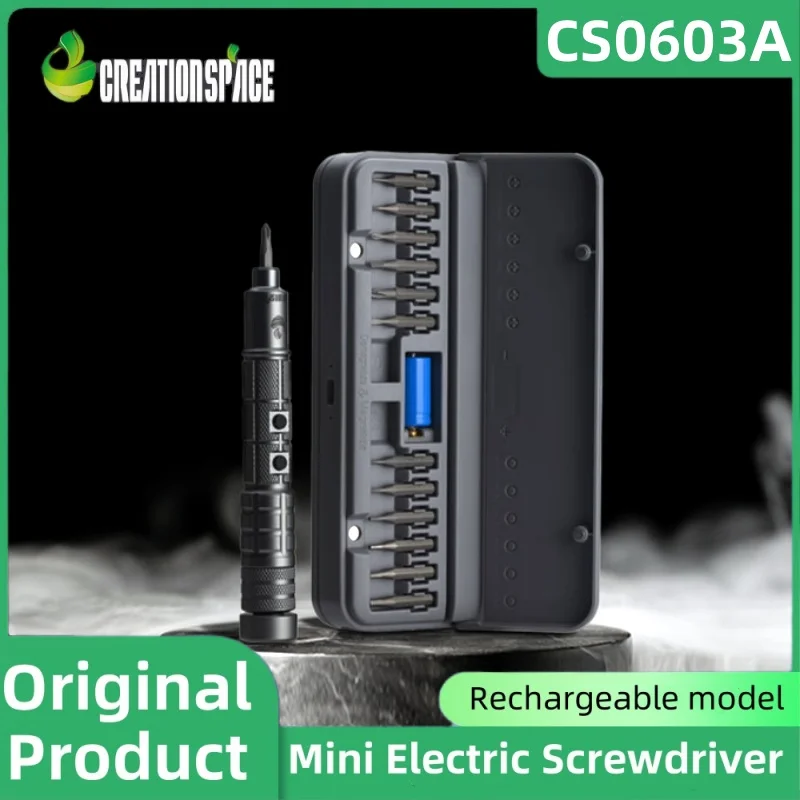 Creationspace-conjunto de Chave de Fenda Elétrica Recarregável Chave de Fenda de Precisão com Led Telefone Móvel Óculos Reparação do Relógio Edc