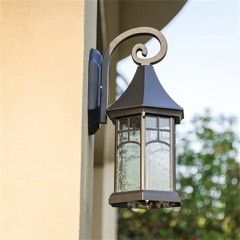 

GISELLE уличные ретро настенные бра светодиодные водонепроницаемые IP65 черные лампы для украшения домашнего крыльца