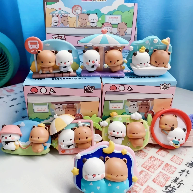 Panda Bubu And Yier Fridge Magnet Blind Box Toy New Kawaii Trendy Toy Figurine Cartoon Model Desktop Decoration Collectible Gift