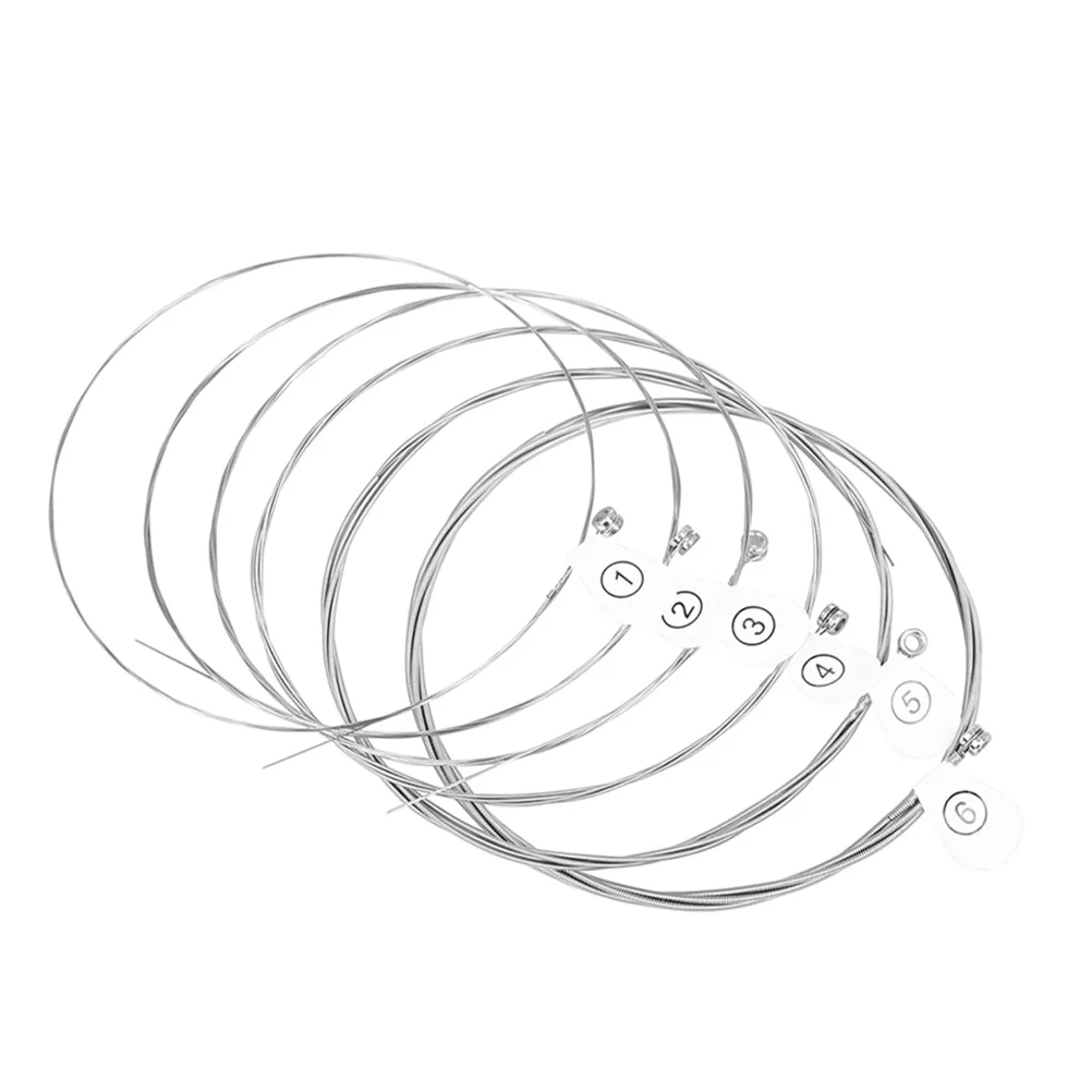 

6Pcs High Carbon Alloy Guitar Strings Precision Tension Tested Metal Strings for Electric Acoustic Guitar Replacement Smooth