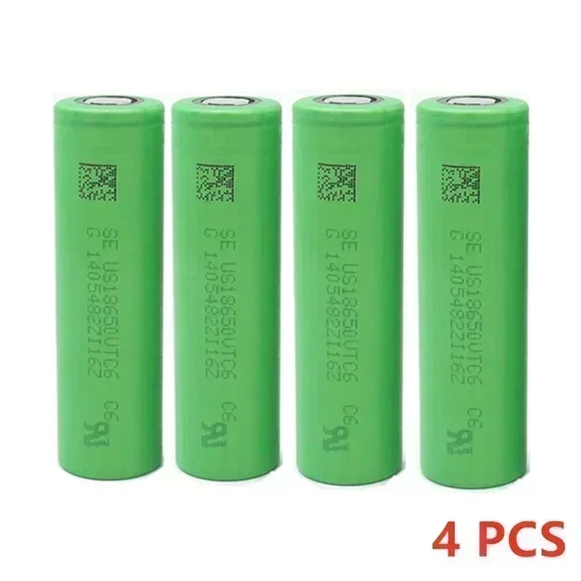 Oplaadbare lithium-ionbatterij 18650 3,7 V 3000 mAh VTC6 30 A, inclusief opladerpakket, is een ideale keuze voor zaklampspeelgoed c