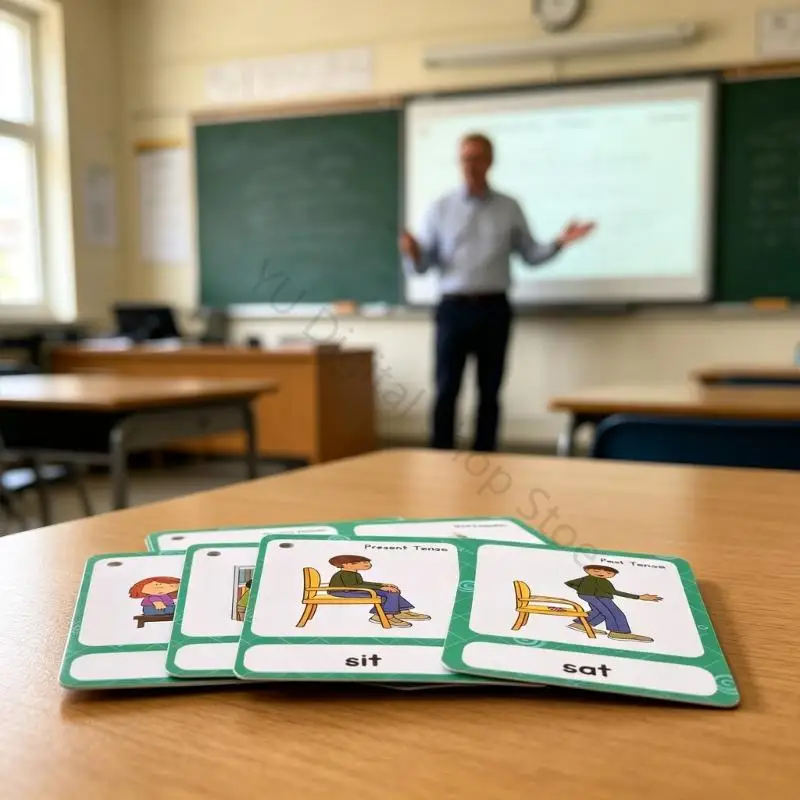 96BA Lernkarten für unregelmäßige Verb-Wörter für Kinder, doppelseitige Lernkarten für Vergangenheitsformen – Detail 3