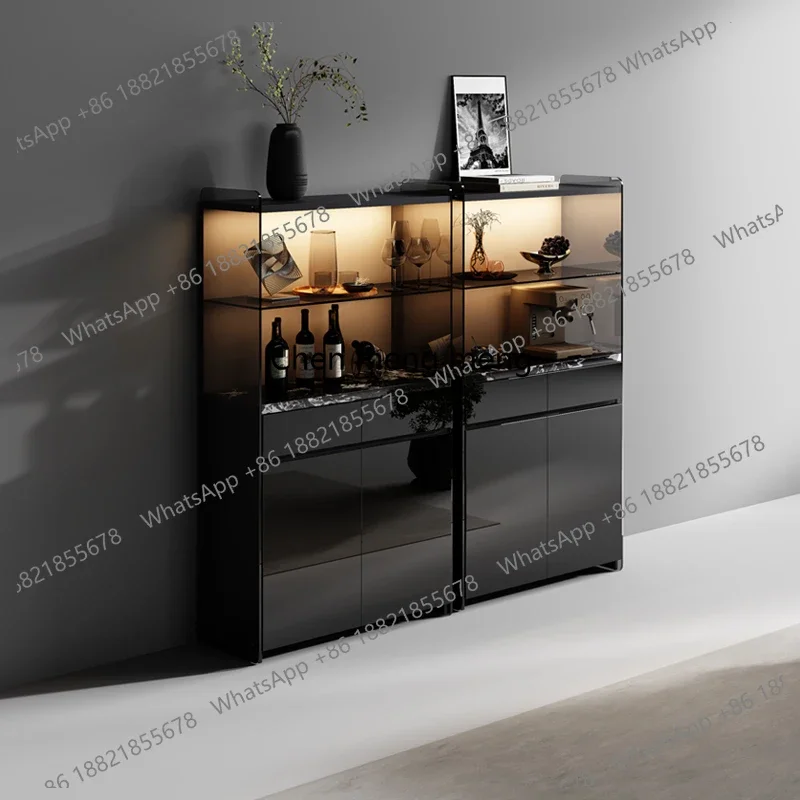 

Italian minimalist glass wine cabinet, living room storage display cabinet, light luxury high-end dining side cabinet