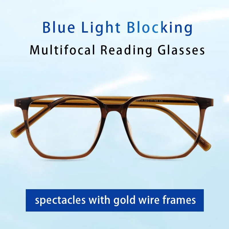 Progressive Reading Glasses Blue Light Blocking,Anti Eyestrain,Anti Blue Ray Anti-fatigue Readers for Men,Presbyopic Glasses