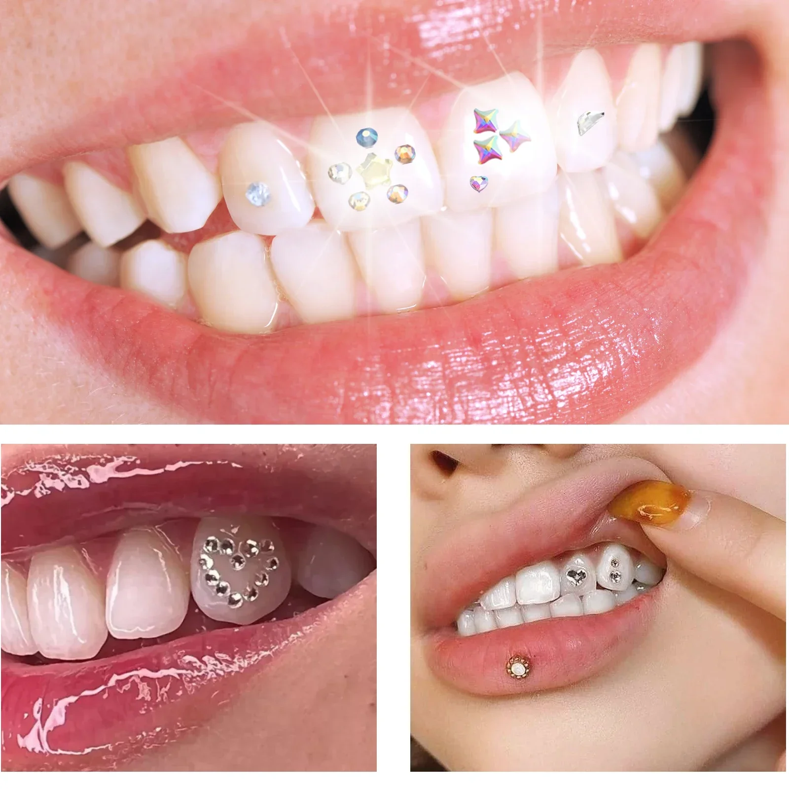 Tand Sieraden Kit DIY Tanden Edelstenen Kit Met Lijmen En Lichte Tanden Heldere Edelsteen Sieraden Decoratie Glinsterende Tand Gem Kit
