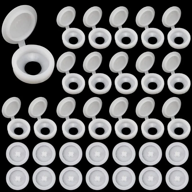

White Plastic Nails Screw Cap Decorative Covers Car Nut Nails Protective Cap Self-tapping Screws Cover Furniture Hardware 100pcs