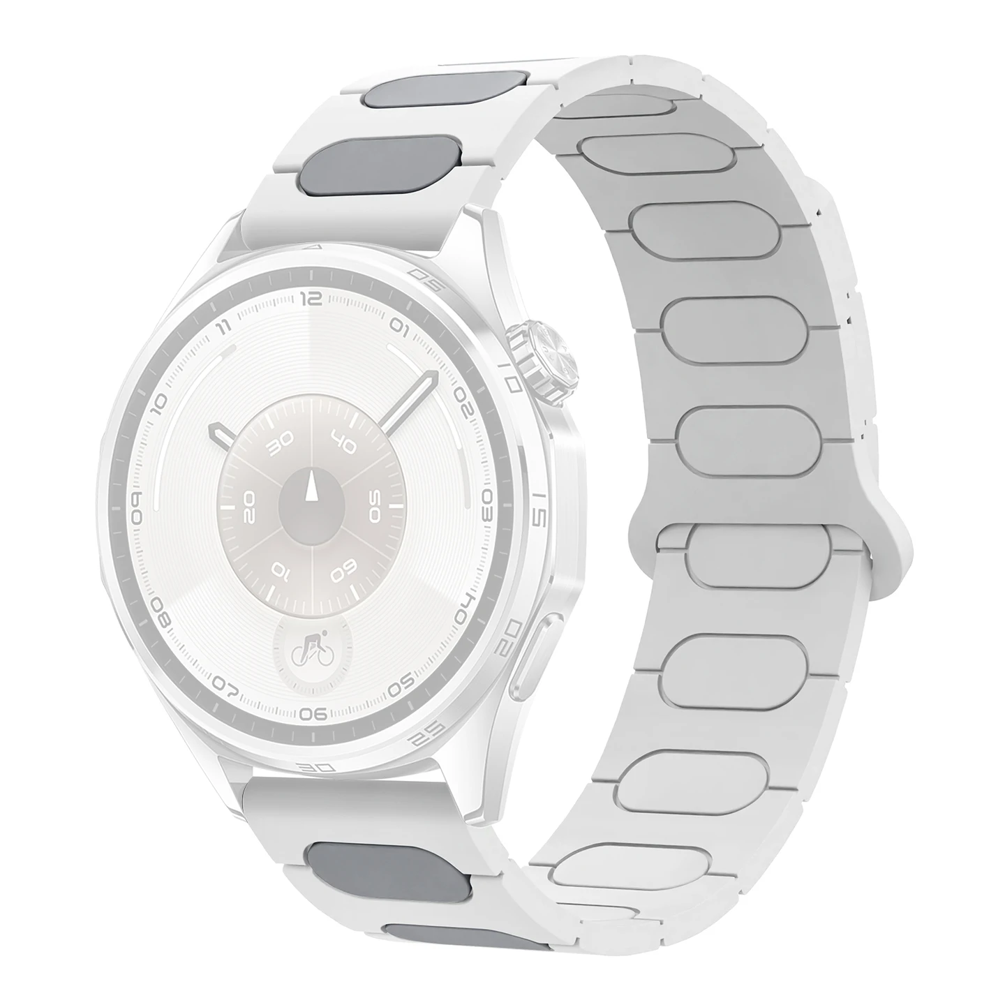 Pulseira Magnética Oval de 20mm para Samsung Galaxy Watch7 44mm / 40mm / Garmin Venu / 2 Plus / Sq / Sq 2, Pulseira de Silicone Dua