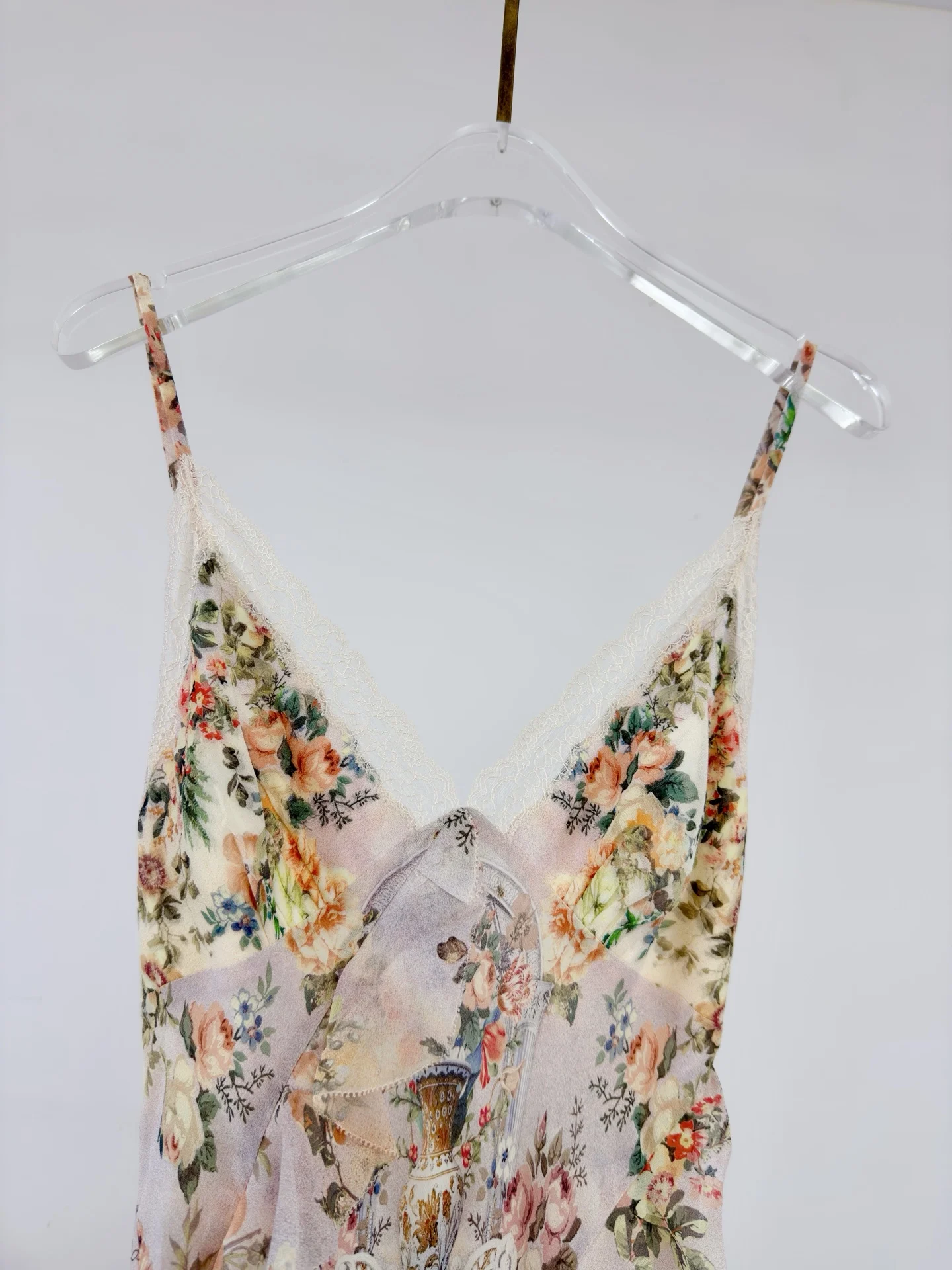 Senhoras babados em camadas estilingue robe renda bordado emendado com decote em v sem mangas cintura alta férias magro seda maxi vestido