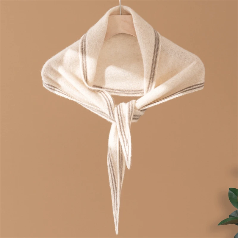 جديد المرأة مثلث الكشمير وشاح 100% الماعز الكشمير شال متماسكة ربيع الخريف الشتاء الأساسية لينة مريح شالات الكشمير