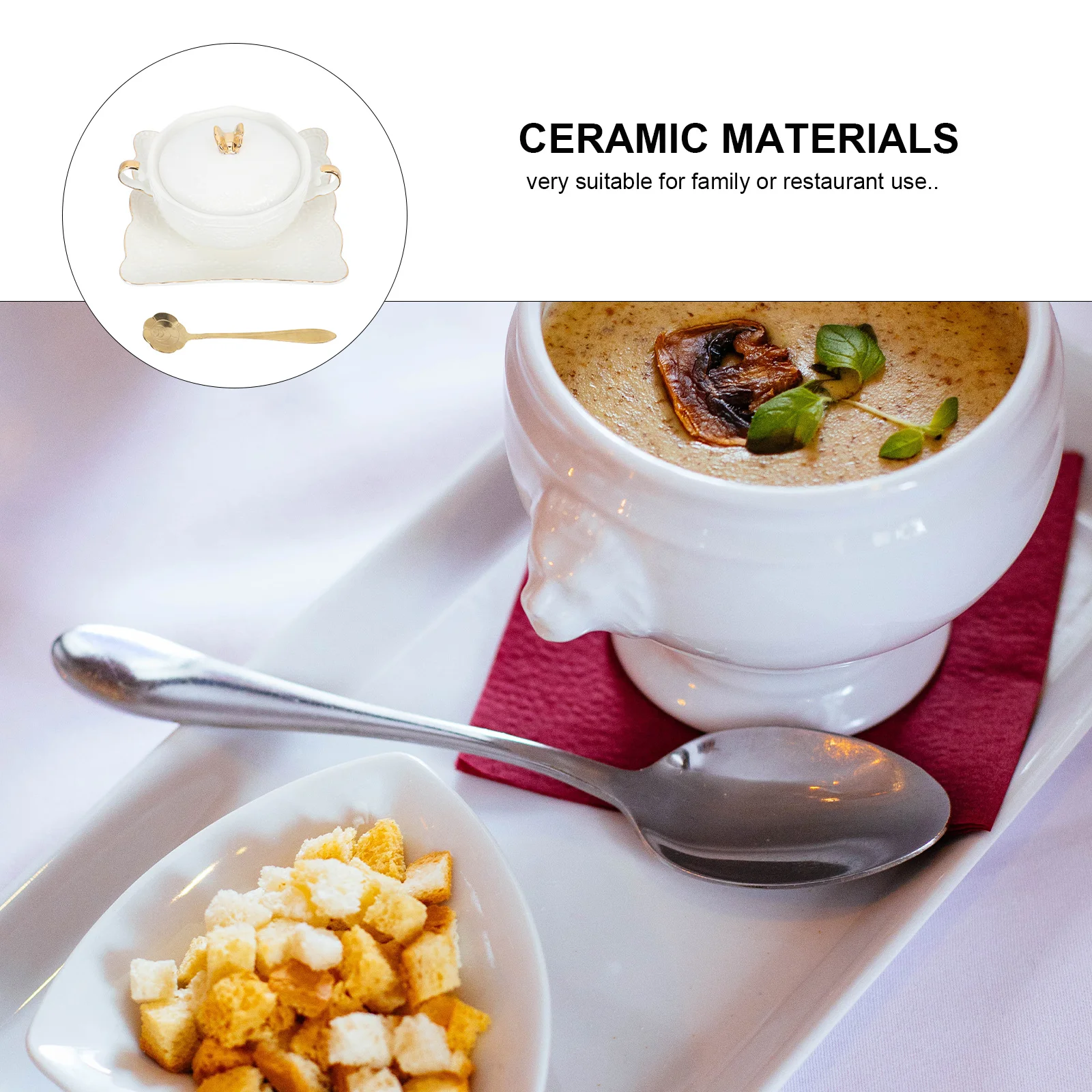 

1Set Double Handle Butterfly Embossed Ceramic Dessert Bowl for Fruit Pudding Salads Snacks Breakfast Table Dessert Bowl