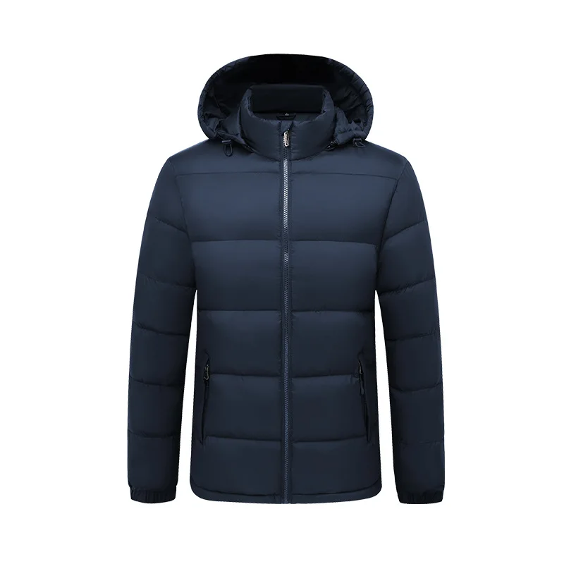 Chaqueta acolchada cálida para hombre, Parkas gruesas de algodón, cortavientos con cuello maléhooded, abrigo térmico negro, ropa de invierno, novedad de 2023