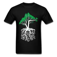 Men Geometric Tshirt Labyrinth Cotton Clothes Funky Black Tops Summer Workout Tees Cube Root T-shirt Geek Chic T Shirt harajuku