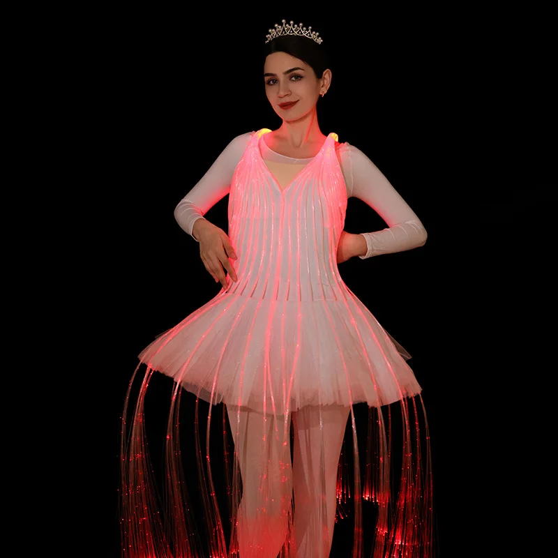 Professionele glasvezel dansrok aangepaste kleurverandering afstandsbediening tutu voor balletshow podiumvoorstelling kostuum