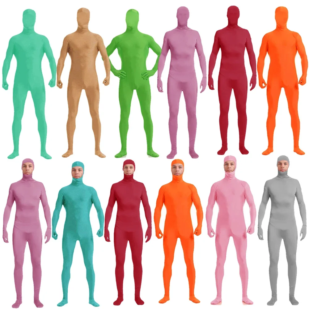 

New Zentai Invisible Jumpsuit Cosplay Costume Bodysuits Halloween Carnival Skin Tight Suit Spandex Stretch Disappearing Jumpsuit
