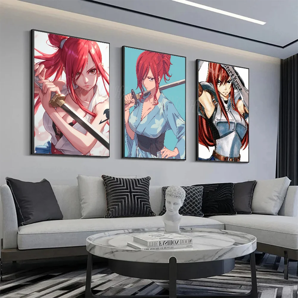 1pc Erza Scarlet Animation Fairy Tail Poster Poster Art Print Bar Living Room Furniture Decor