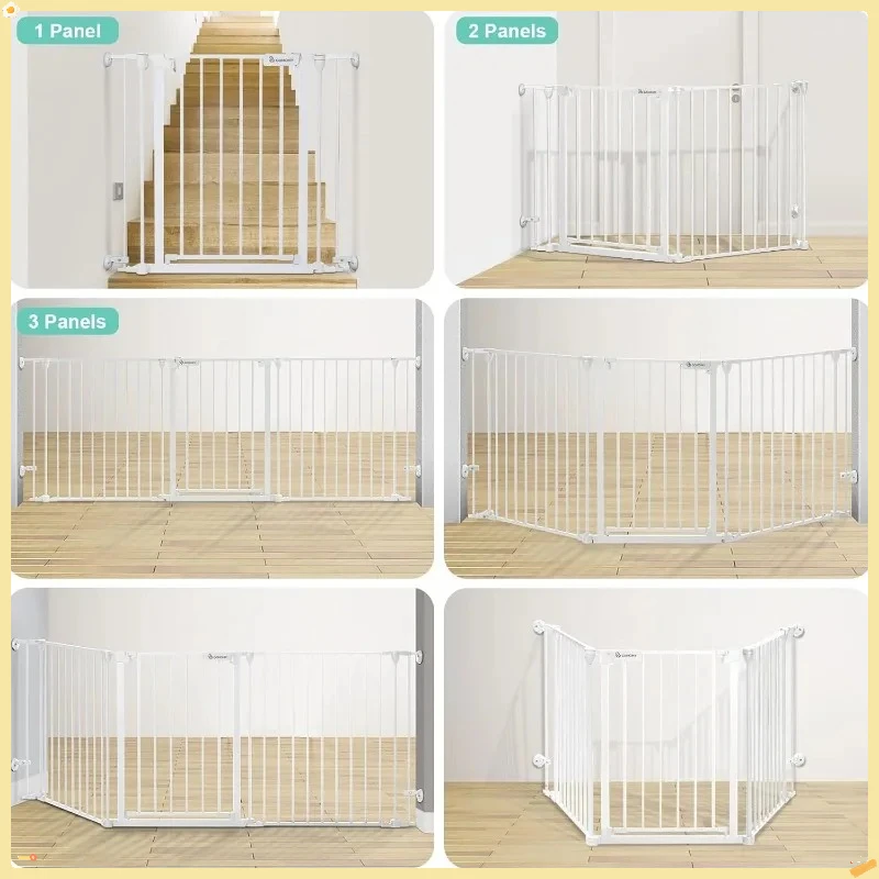 80" Extra Wide Auto Close Pet Gate, Walk Through Dog Gate for Babies & Pets, Stairs/Doorway Safety