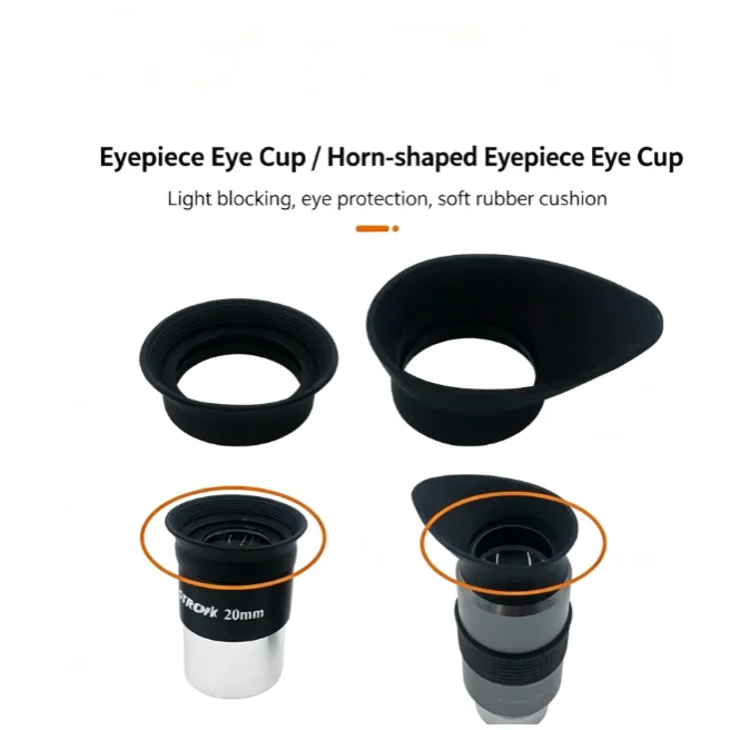 Soft Rubber Horn Eyecup – Replacement Eyeguard Ring for Telescope, Microscope, Spotting Scope, Monocular & Binocular Eyepieces