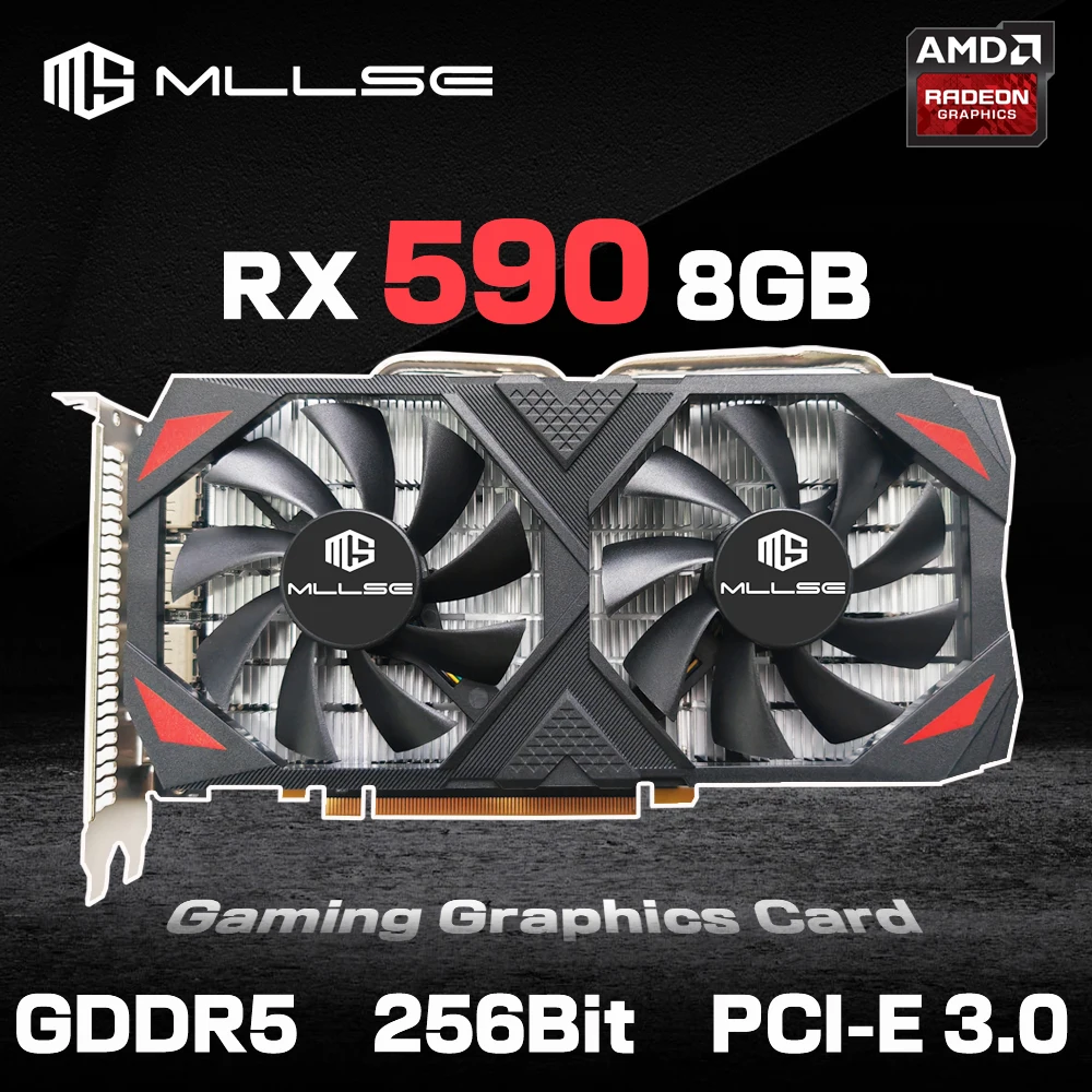 placa grafica amd rx 590 gaming 8gb video gddr5 256bit pci express 30x16 radeon 6pin gpu 01