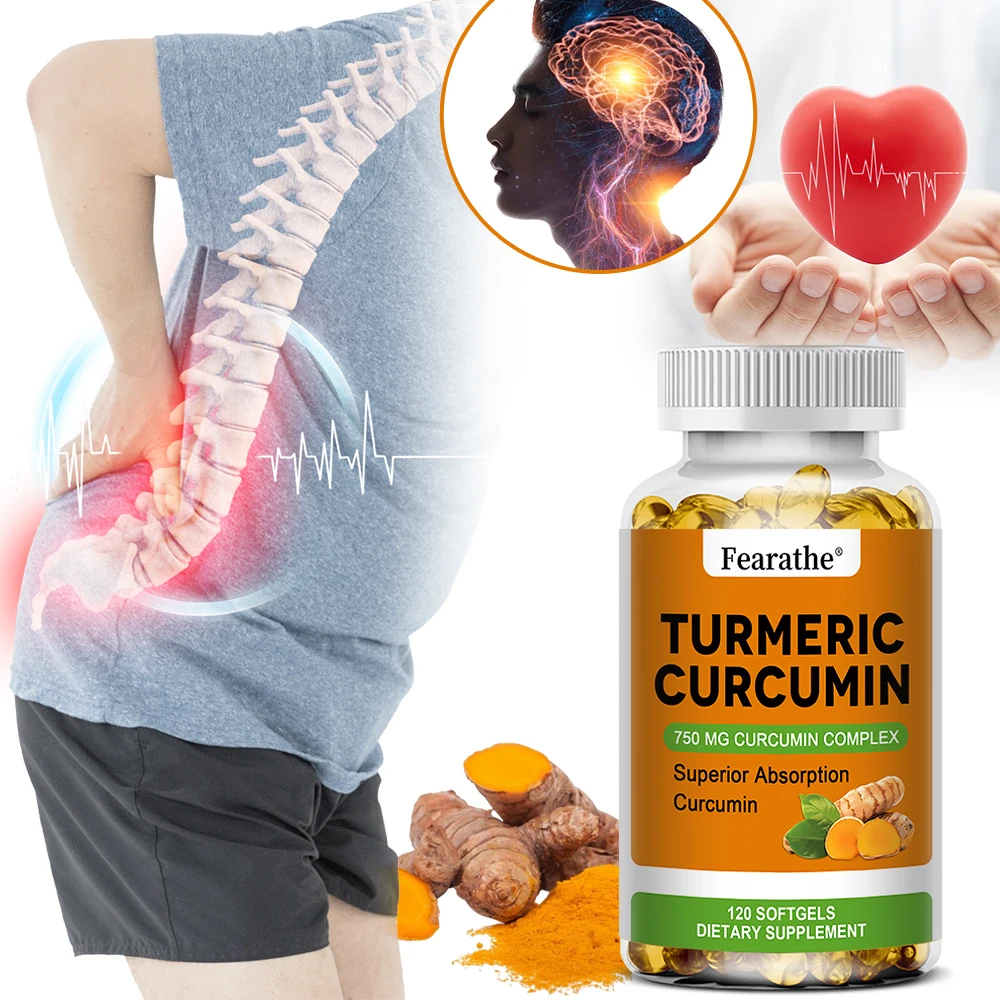 

Turmeric Curcumin 750 Mg 120 Softgels - Phospholipid Complex Supplement, Support Joint, Brain & Heart Health Non-GMO Gluten Free